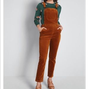Fall Potluck Corduroy Overalls in TEAL